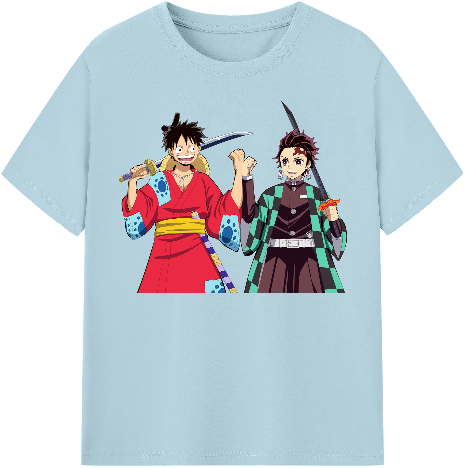 （画像用） 鬼滅の刃 竈門 炭治郎／かまど たんじろう Kamado Tanjirou 綿100％半袖Tシャツ（フロントプリント）